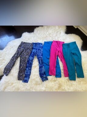Bundle Lululemon Assorted Leggings - Pink, Teal, Blue, Purple, Floral
